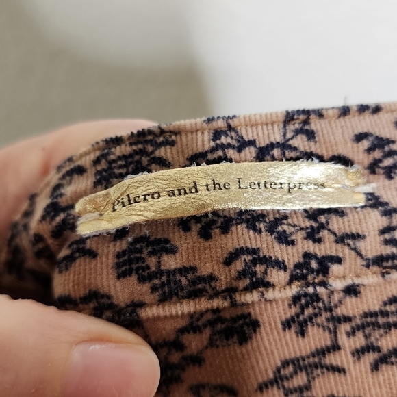 Anthropologie Pilcro Foliage Corduroy High Rise Serif Pants 29P - Picture 7 of 9